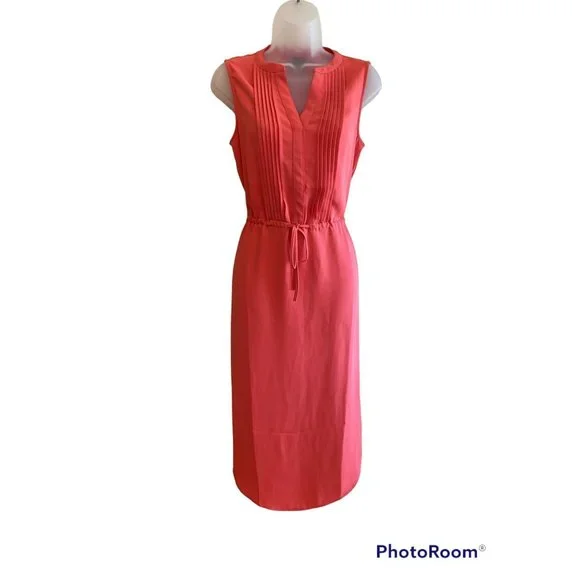 adrienne vittadini linen dress Women's Adrienne Vittadini Linen Sleeveless Shirt Dress Blue Size M Beach Resort
